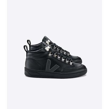 Veja RORAIMA LEATHER Men's High Tops Black | NZ 114EBC